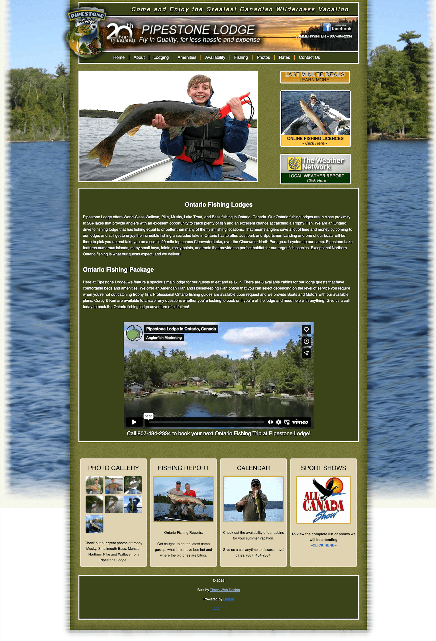 Pipestone Lodge old website